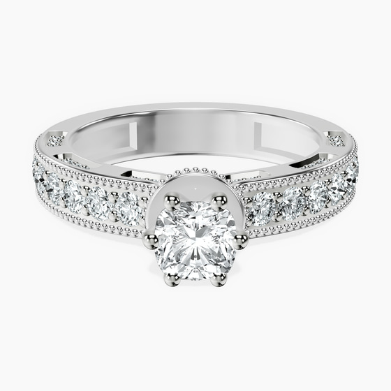 Regalia Milgrain Lab Diamond Ring front view
