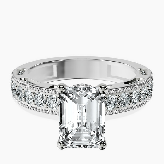 Regalia Milgrain Lab Diamond Ring front view