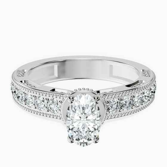 Regalia Milgrain Lab Diamond Ring front view