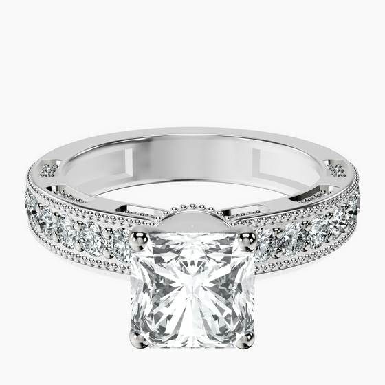 Regalia Milgrain Lab Diamond Ring front view