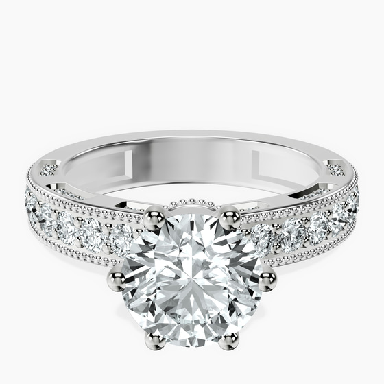Regalia Milgrain Lab Diamond Ring front view