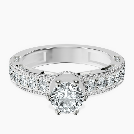 Regalia Milgrain Lab Diamond Ring front view