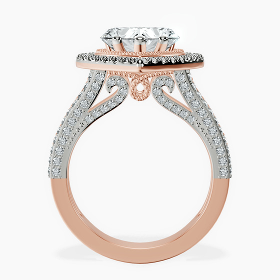 Opulenté Antique Halo Lab Diamond Ring left view