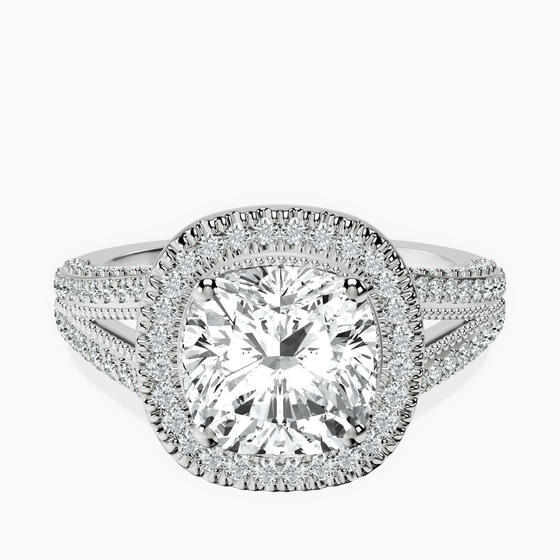 Opulenté Antique Halo Lab Diamond Ring front view