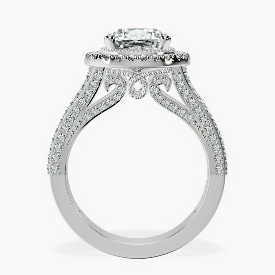 Opulenté Antique Halo Lab Diamond Ring left view