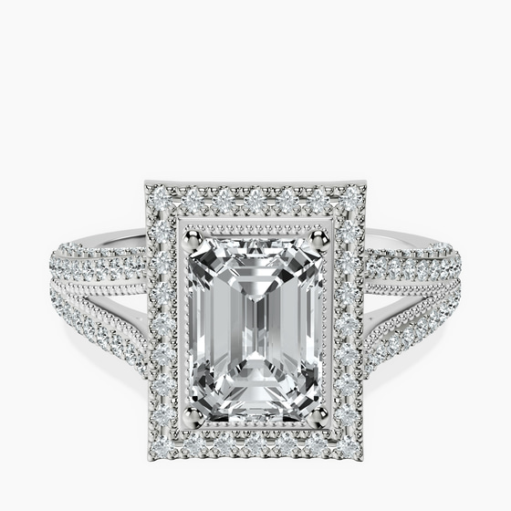 Opulenté Antique Halo Lab Diamond Ring front view