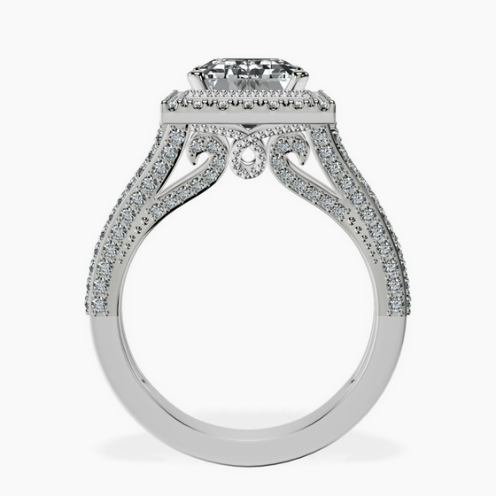 Opulenté Antique Halo Lab Diamond Ring left view