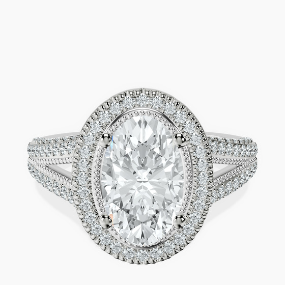 Opulenté Antique Halo Lab Diamond Ring front view