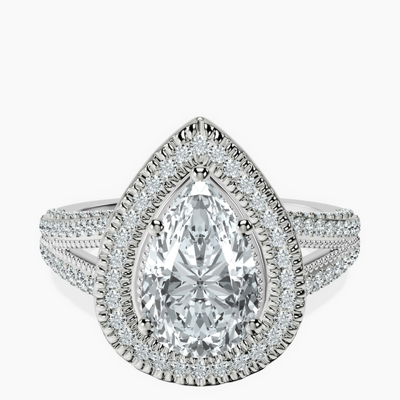 Opulenté Antique Halo Lab Diamond Ring front view