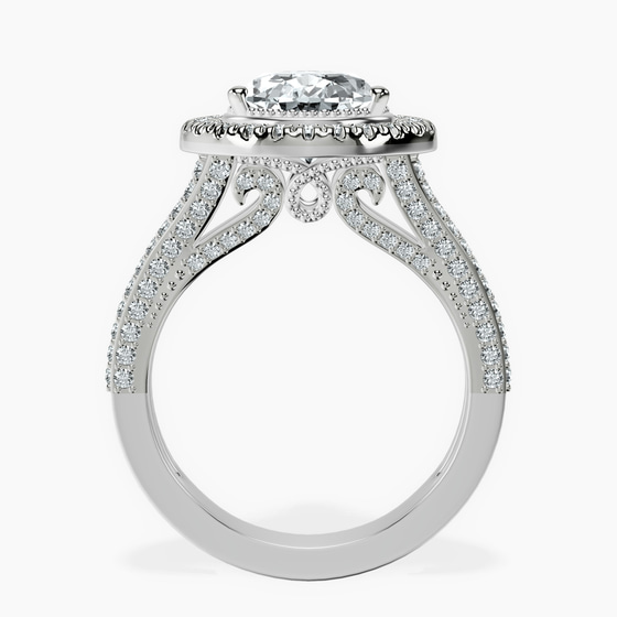 Opulenté Antique Halo Lab Diamond Ring left view