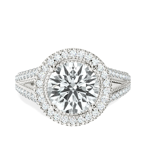 Opulenté Antique Halo Lab Diamond Ring front view