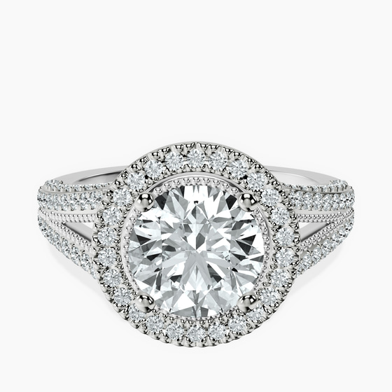 Opulenté Antique Halo Lab Diamond Ring front view