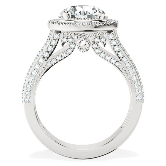 Opulenté Antique Halo Lab Diamond Ring top view
