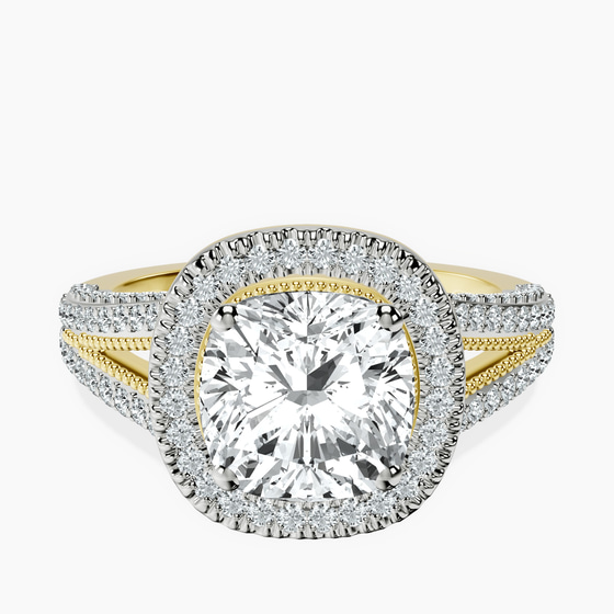 Opulenté Antique Halo Lab Diamond Ring front view