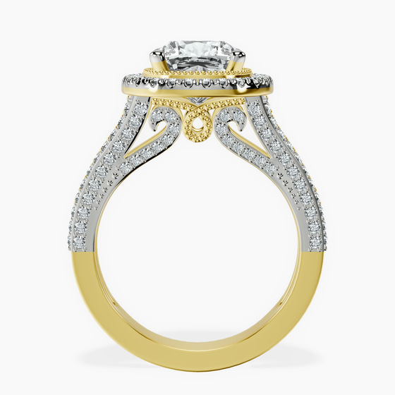 Opulenté Antique Halo Lab Diamond Ring left view