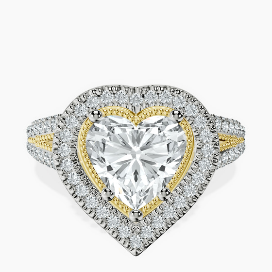 Opulenté Antique Halo Lab Diamond Ring front view