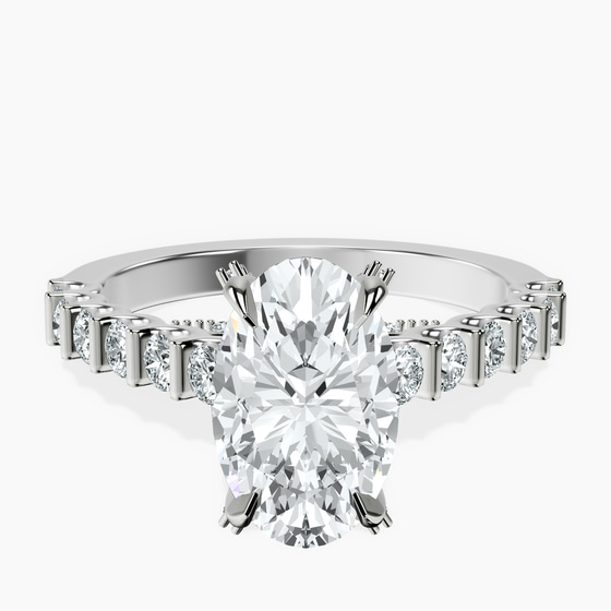 Austria Cathedral Lab Diamond Ring front view