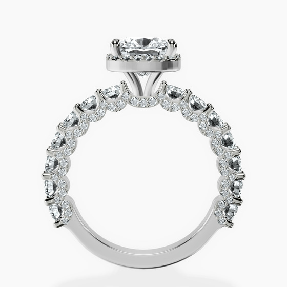 Enchanté Side Stones Halo Lab Diamond Ring left view