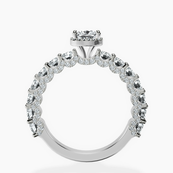 Enchanté Side Stones Halo Lab Diamond Ring left view