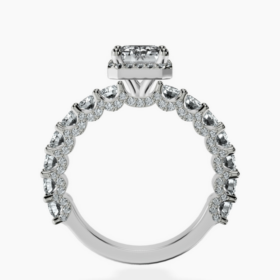 Enchanté Side Stones Halo Lab Diamond Ring left view