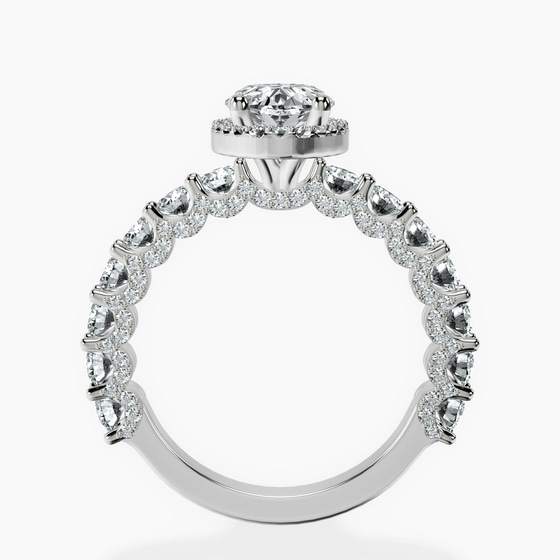 Enchanté Side Stones Halo Lab Diamond Ring left view