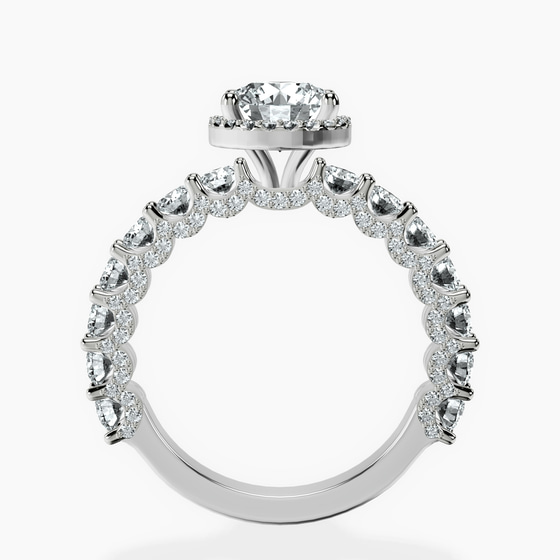 Enchanté Side Stones Halo Lab Diamond Ring left view