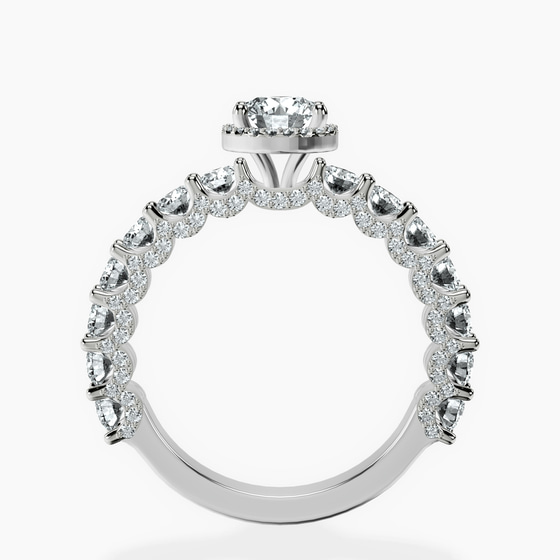 Enchanté Side Stones Halo Lab Diamond Ring left view