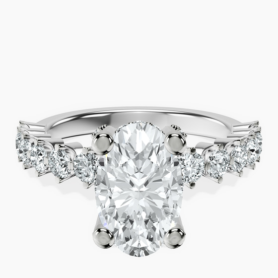 Caitronia Floating Side Stones Lab Diamond Ring front view