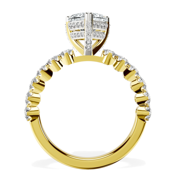 Caitronia Floating Side Stones Lab Diamond Ring top view