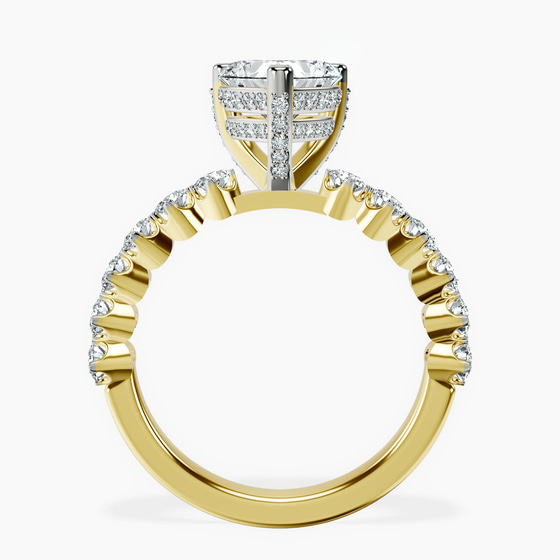 Caitronia Floating Side Stones Lab Diamond Ring top view