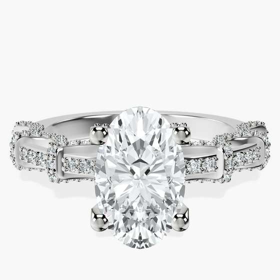 Ciara Petite Station Style Lab Diamond Ring front view