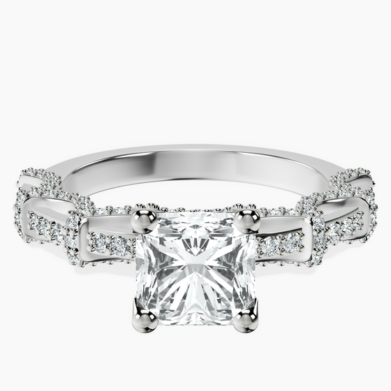 Ciara Petite Station Style Lab Diamond Ring front view