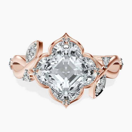 Garden Bloom Side Stone Lab Diamond Ring front view