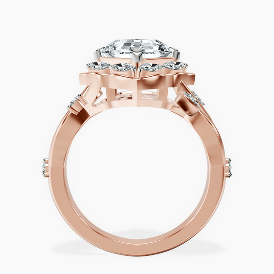 Garden Bloom Side Stone Lab Diamond Ring left view