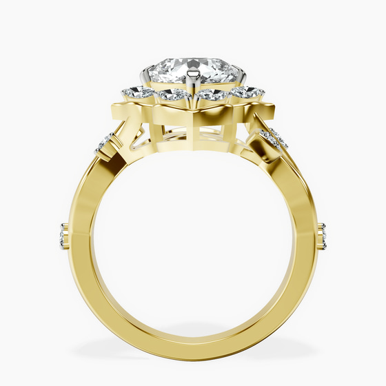 Garden Bloom Side Stone Lab Diamond Ring left view