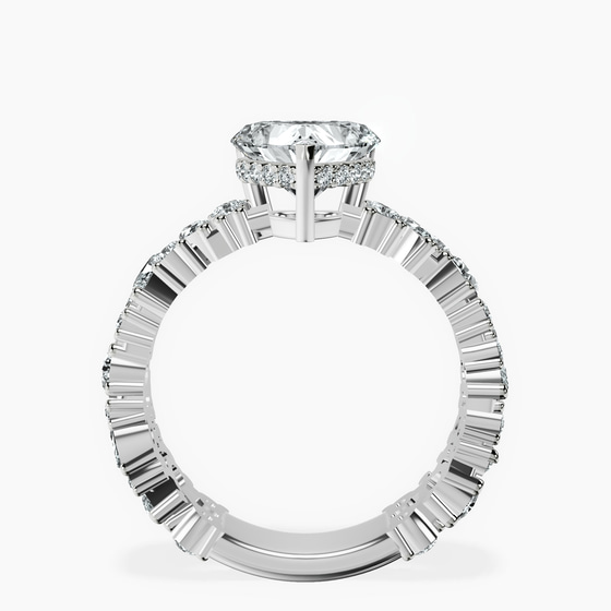 Skylar Side Stone Encrusted Lab Diamond Ring left view