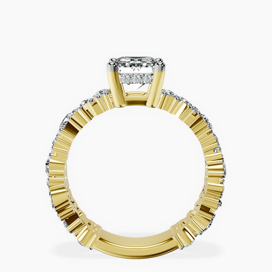 Skylar Side Stone Encrusted Lab Diamond Ring left view