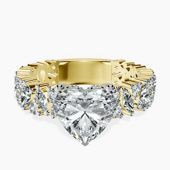 Skylar Side Stone Encrusted Lab Diamond Ring front view