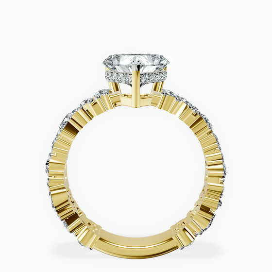 Skylar Side Stone Encrusted Lab Diamond Ring left view