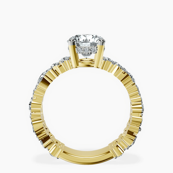 Skylar Side Stone Encrusted Lab Diamond Ring left view