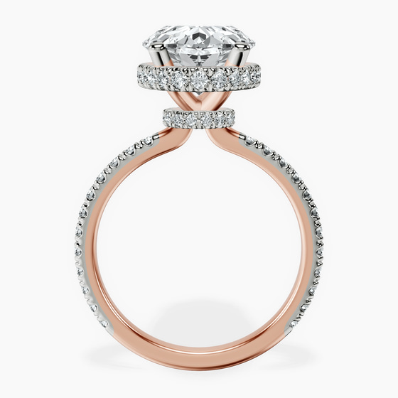 Cleopatra Halo Lab Diamond Ring left view