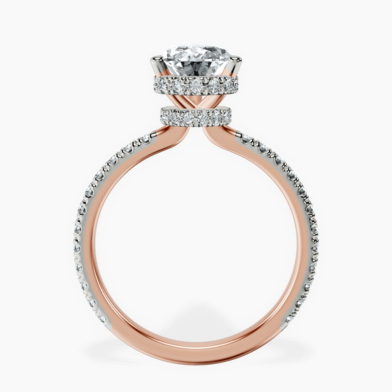 Cleopatra Halo Lab Diamond Ring left view