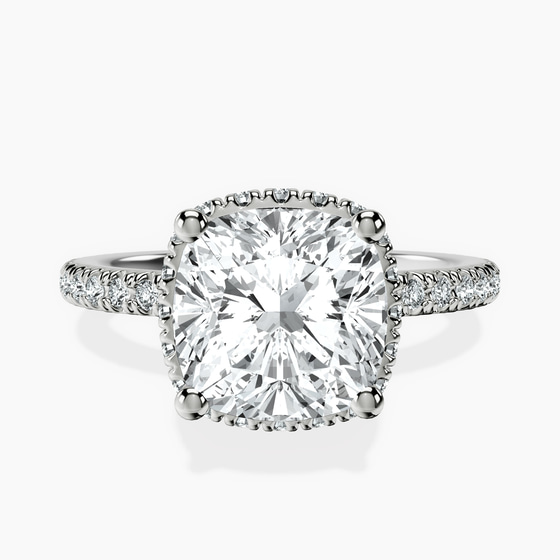 Cleopatra Halo Lab Diamond Ring front view
