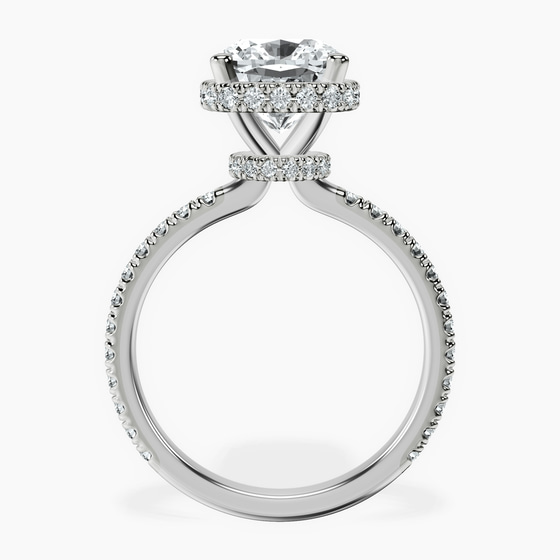 Cleopatra Halo Lab Diamond Ring left view