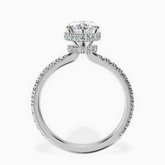 Cleopatra Halo Lab Diamond Ring left view