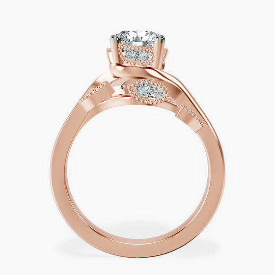 Rosé Side Stone Lab Diamond Ring left view