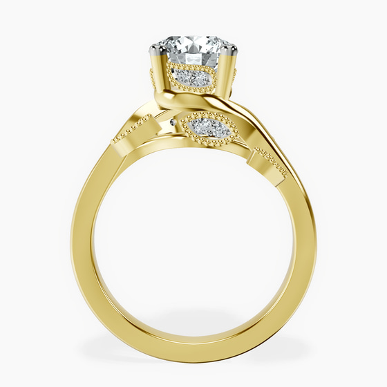 Rosé Side Stone Lab Diamond Ring left view