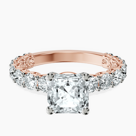 Genelia Side Stone Lab Diamond Ring front view