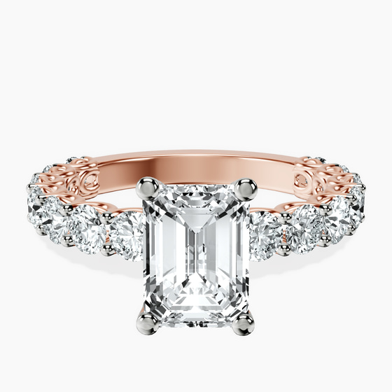 Genelia Side Stone Lab Diamond Ring front view
