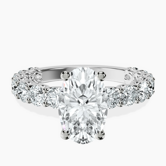 Genelia Side Stone Lab Diamond Ring front view